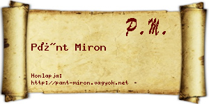 Pánt Miron névjegykártya